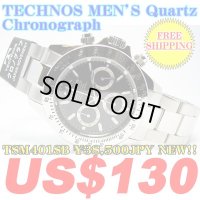 TECHNOS MEN'S QUARTZ Chronograph WATCH TSM401SB ￥38,500JPY NEW!!