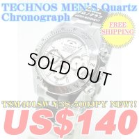 TECHNOS MEN'S Chronograph QUARTZ WATCH TSM401SW ￥38,500JPY NEW!!