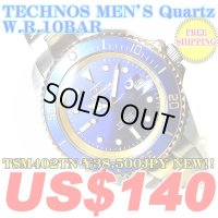 TECHNOS MEN'S Quartz W.R.10ATM TSM402TN ￥38,500JPY NEW!!