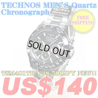 Photo1: TECHNOS MEN'S Quartz Chronograph TSM401TB ￥38,500JPY NEW!!
