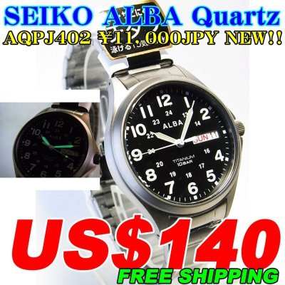 Photo1: SEIKO ALBA MEN'S Quartz AQPJ402 ￥11,000JPY NEW!!