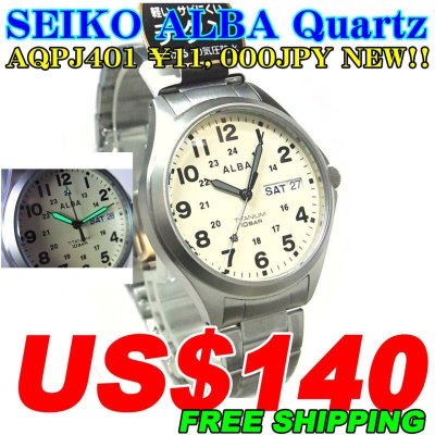 Photo1: SEIKO ALBA MEN'S Quartz AQPJ401 ￥11,000JPY NEW!!