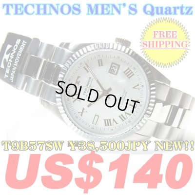 Photo1: TECHNOS MEN'S Quartz WATCH T9B57SW ￥38,500JPY NEW!!