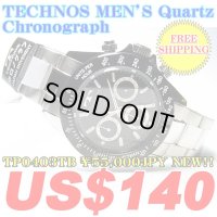 【FREE INTERNATIONAL SHIPPING】TECHNOS MEN'S Quartz Chronograph TP0403TB ￥55,000JPY NEW!!