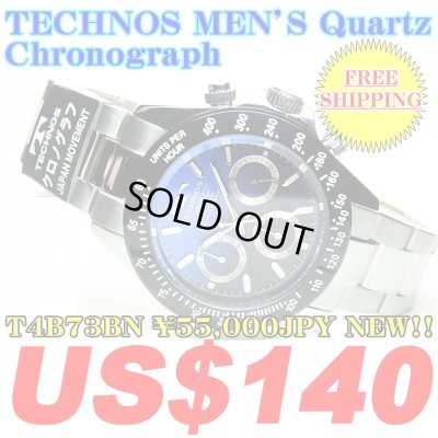 Photo1: 【FREE INTERNATIONAL SHIPPING】TECHNOS MEN'S Quartz Chronograph T4B73BN ￥55,000JPY NEW!!
