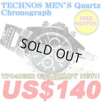 【FREE INTERNATIONAL SHIPPING】TECHNOS MEN'S Quartz Chronograph TP0403SB ￥55,000JPY NEW!!