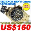 Photo1: TECHNOS MEN'S Chronograph Quartz WATCH T4B73GB ￥55,000JPY NEW!! (1)