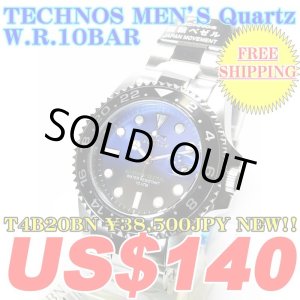Photo: TECHNOS MEN'S Quartz W.R.10ATM T4B20BN ￥38,500JPY NEW!!