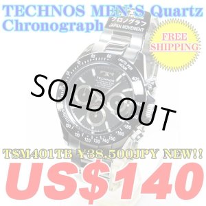 Photo: TECHNOS MEN'S Quartz Chronograph TSM401TB ￥38,500JPY NEW!!
