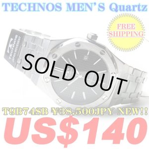 Photo: TECHNOS MEN'S Quartz T9B74SB ￥38,500JPY NEW!!