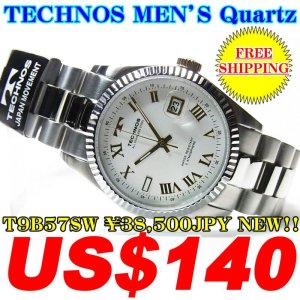 Photo: TECHNOS MEN'S Quartz WATCH T9B57SW ￥38,500JPY NEW!!