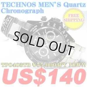 Photo: 【FREE INTERNATIONAL SHIPPING】TECHNOS MEN'S Quartz Chronograph TP0403TB ￥55,000JPY NEW!!