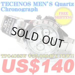 Photo: 【FREE INTERNATIONAL SHIPPING】TECHNOS MEN'S Quartz Chronograph TP0403SW ￥55,000JPY NEW!!