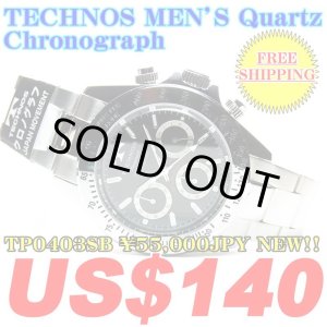 Photo: 【FREE INTERNATIONAL SHIPPING】TECHNOS MEN'S Quartz Chronograph TP0403SB ￥55,000JPY NEW!!